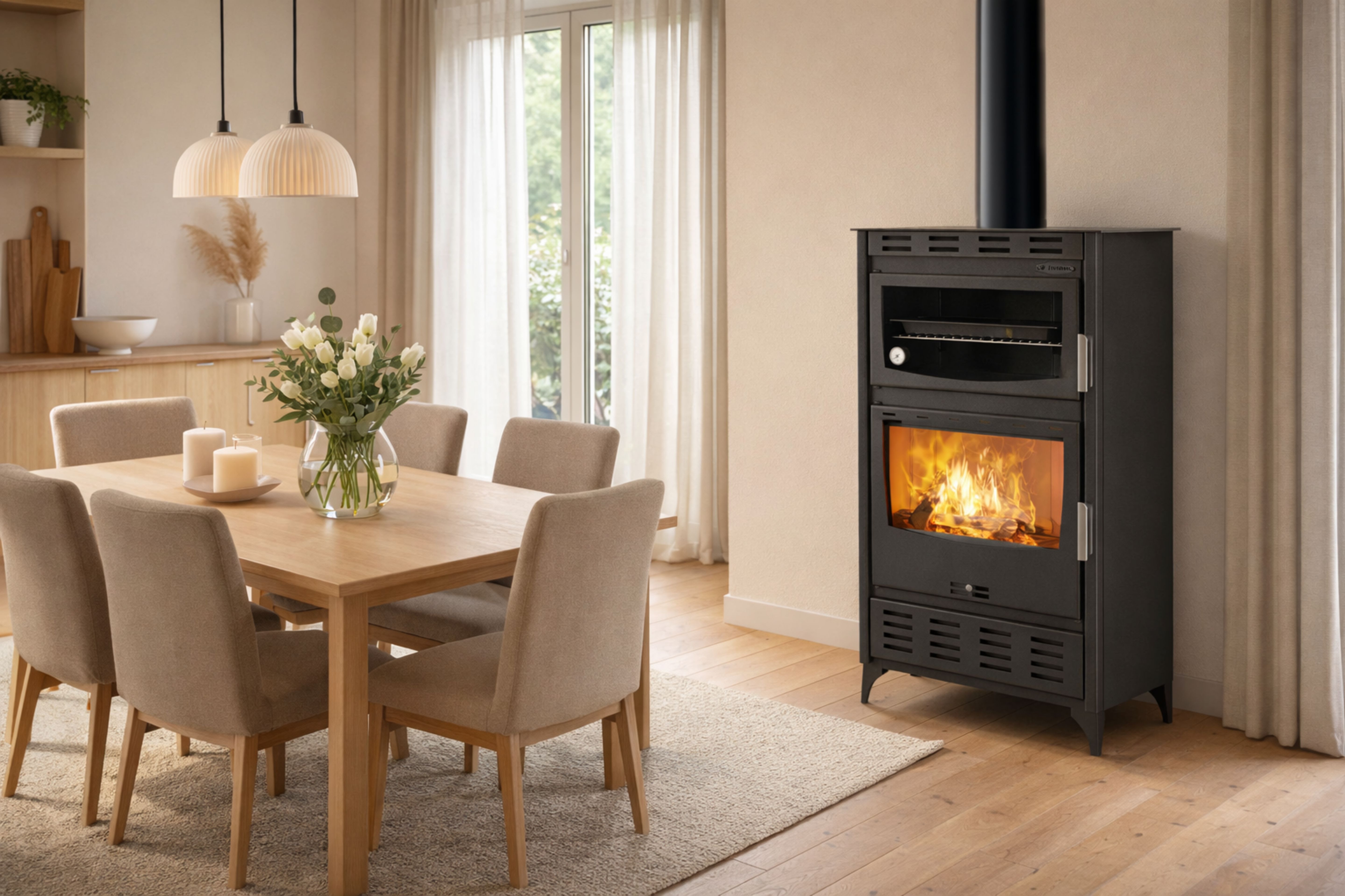 Τζάκι με ξύλα και φούρνο